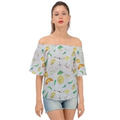 Tea Drinking Welding Tea Bag Off Shoulder Short Sleeve Top