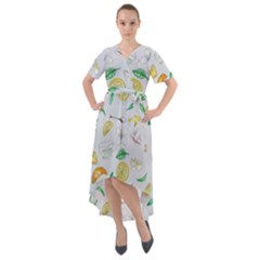 Tea Drinking Welding Tea Bag Front Wrap High Low Dress