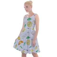 Tea Drinking Welding Tea Bag Knee Length Skater Dress