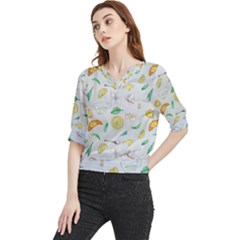 Tea Drinking Welding Tea Bag Quarter Sleeve Blouse