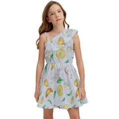 Tea Drinking Welding Tea Bag Kids  One Shoulder Party Dress