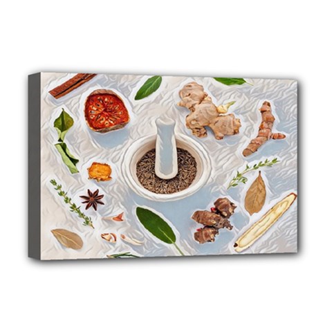 Healthy Ingredients Deluxe Canvas 18  X 12  (stretched) by ConteMonfrey