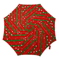 Xmash Christmas Stars Red Background Star Hook Handle Umbrellas (medium) by Wegoenart