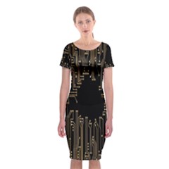 Circuit-board Classic Short Sleeve Midi Dress by nateshop