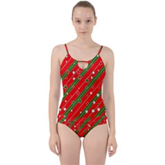 Xmash Christmas Stars Red Background Star Cut Out Top Tankini Set by Wegoenart