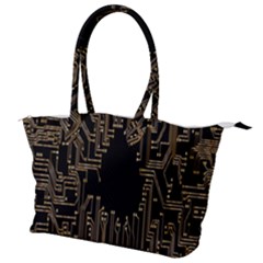 Circuit-board Canvas Shoulder Bag by nateshop