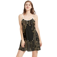 Circuit-board Summer Frill Dress by nateshop