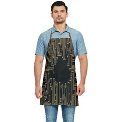 Circuit-board Kitchen Apron by nateshop