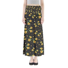 Nature Pattern Texture Flower Wing Full Length Maxi Skirt by Wegoenart