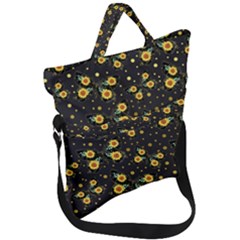 Nature Pattern Texture Flower Wing Fold Over Handle Tote Bag by Wegoenart