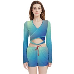 Color Velvet Wrap Crop Top And Shorts Set by nateshop