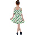 Christmas Xmas Green Stars Background Star Kids  Shoulder Cutout Chiffon Dress View2