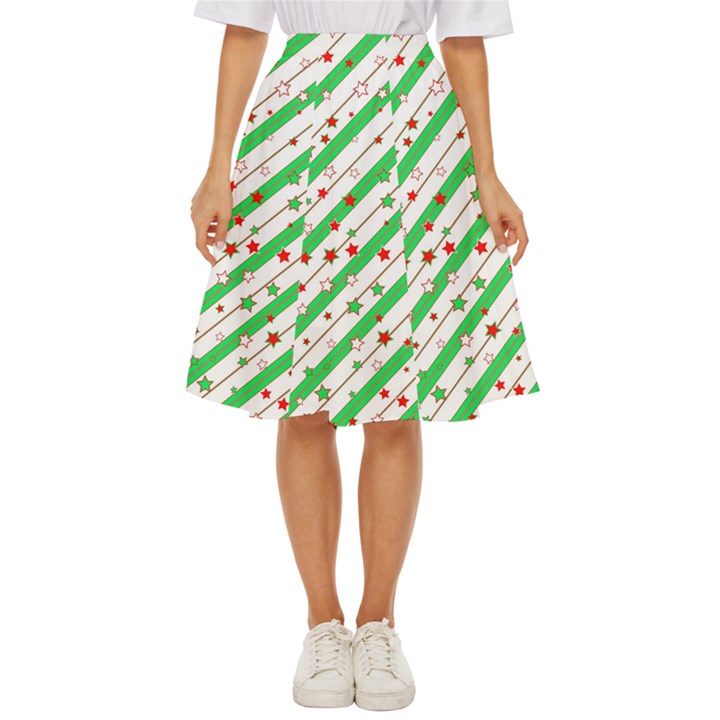 Christmas Xmas Green Stars Background Star Classic Short Skirt