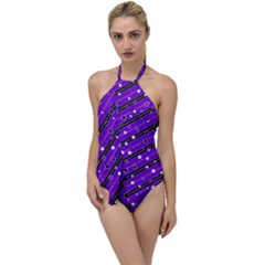 Xmas Christmas Stars Background Star Go With The Flow One Piece Swimsuit by Wegoenart