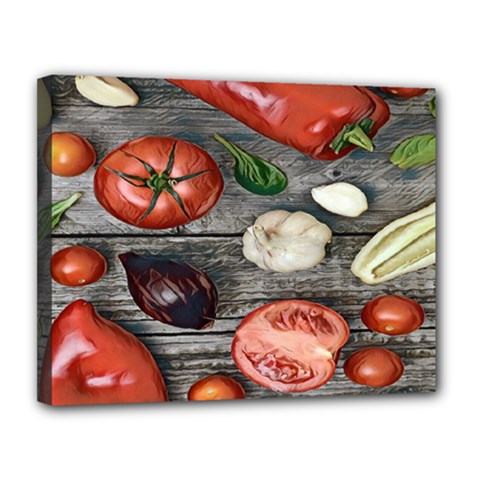 Bell Peppers & Tomatoes Canvas 14  X 11  (stretched) by ConteMonfrey