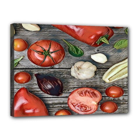 Bell Peppers & Tomatoes Canvas 16  X 12  (stretched) by ConteMonfrey