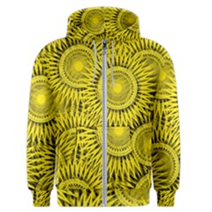 Yellow Abstract Sun Pattern Background Men s Zipper Hoodie