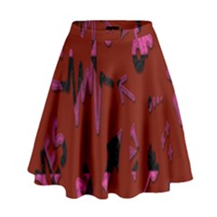 Doodles Maroon High Waist Skirt by nateshop