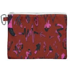 Doodles Maroon Canvas Cosmetic Bag (xxl) by nateshop