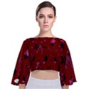 Doodles Maroon Tie Back Butterfly Sleeve Chiffon Top View1