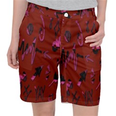 Doodles Maroon Pocket Shorts by nateshop