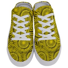 Yellow Abstract Sun Pattern Background Half Slippers by Wegoenart