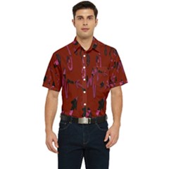 Doodles Maroon Men s Short Sleeve Pocket Shirt  by nateshop