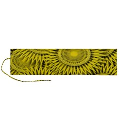 Yellow Abstract Sun Pattern Background Roll Up Canvas Pencil Holder (l) by Wegoenart