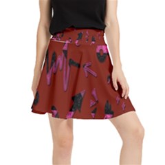 Doodles Maroon Waistband Skirt by nateshop