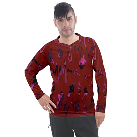 Doodles Maroon Men s Pique Long Sleeve Tee by nateshop