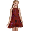 Doodles Maroon Kids  Halter Collar Waist Tie Chiffon Dress View1