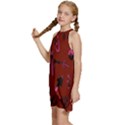 Doodles Maroon Kids  Halter Collar Waist Tie Chiffon Dress View2