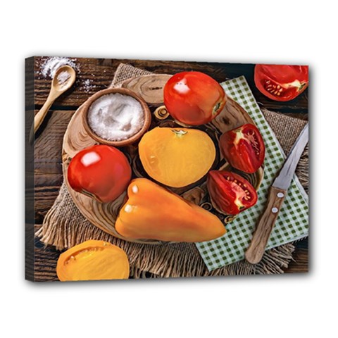 Tomatoes And Bell Pepper - Italian Food Canvas 16  X 12  (stretched) by ConteMonfrey