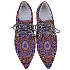 Mandala Kaleidoscope Background Pointed Oxford Shoes by Wegoenart