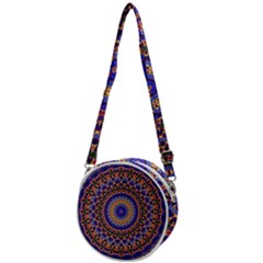 Mandala Kaleidoscope Background Crossbody Circle Bag by Wegoenart