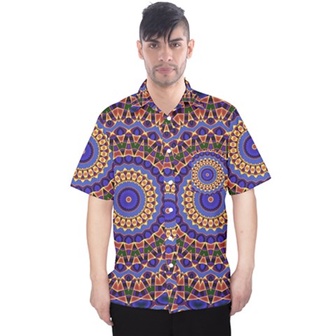 Mandala Kaleidoscope Background Men s Hawaii Shirt by Wegoenart