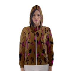 Doodles,gold Women s Hooded Windbreaker