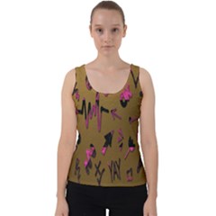 Doodles,gold Velvet Tank Top by nateshop