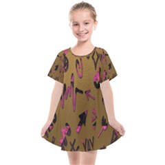 Doodles,gold Kids  Smock Dress by nateshop