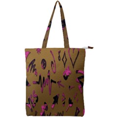 Doodles,gold Double Zip Up Tote Bag by nateshop