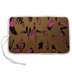 Doodles,gold Pen Storage Case (l) by nateshop