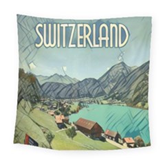 Lake Lungern - Switzerland Square Tapestry (large) by ConteMonfrey