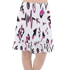 Doodles Fishtail Chiffon Skirt by nateshop