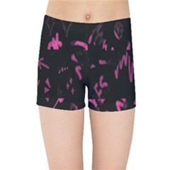 Doodles-black Kids  Sports Shorts by nateshop