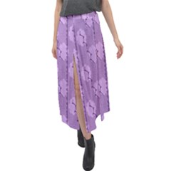 Flowers Velour Split Maxi Skirt by nateshop