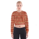 Gold-red Flower Cropped Sweatshirt View1