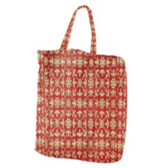 Gold-red Flower Giant Grocery Tote by nateshop