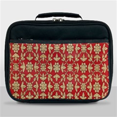 Gold-red Flower Lunch Bag by nateshop