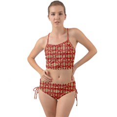 Gold-red Flower Mini Tank Bikini Set by nateshop