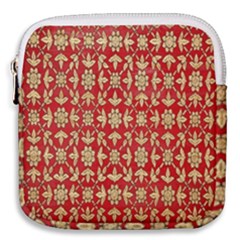 Gold-red Flower Mini Square Pouch by nateshop